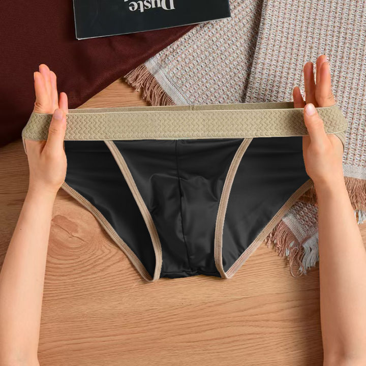 1/3PCS%20Men's%20Briefs%20Simple%20and%20Versatile%20Ice%20Silk%20Material,%20Comfortable,%20Breathable%20and%20Quick%20Drying%20Men's%20Briefs%20-%20Image%204