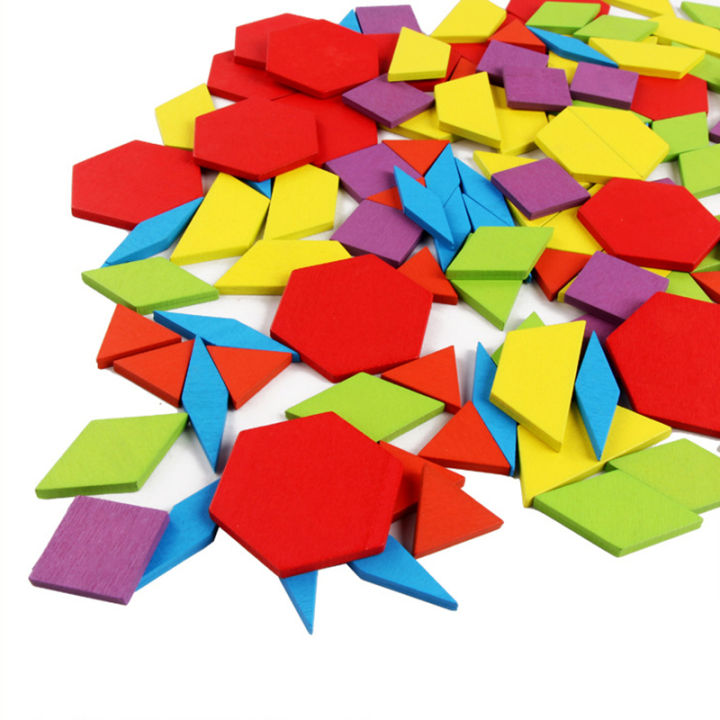 155Pcs%20Set%20Wooden%20Pattern%20Blocks%20Geometric%20Shape%20Jigsaw%20Puzzle%20Baby%20Educational%20Montessori%20Tangram%20Toys%20for%20Kids%20with%2024Pcs%20Card%20-%20Image%203