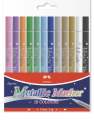 10pcs Metallic Color Markers for graffiti writing painting poster quick drying portable metal texture bright colour wide application acrylic base ink. 