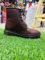 Brown Classic Top Dr Martin Boot Gel Soled For Mens With Stiching. 