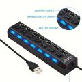 High Speed 4/7 Ports USB HUB 2.0 Adapter Expander Multi USB Splitter Multiple Extender with LED Lamp Switch for PC Laptop.