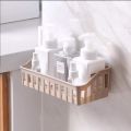 Bathroom Storage Shelf plastic toilet bathroom wall hanging storage rack basket no trace stickers. 