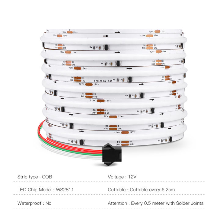 FCOB%20RGB%20WS2811%20IC%20COB%20LED%20Strip%20Light%2012V%20576LEDs/m%20RGBIC%20Pixel%20Addressable%20Dream%20Color%20Flexible%20Ribbon%20Tape%20Neon%20Lamp%20-%20Image%203