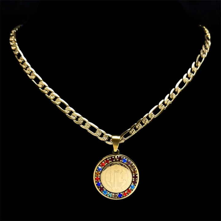 Colorful%20Crystal%20Saint%20Benedict%20Medal%20Necklace%20Women%20Men%20Stainless%20Steel%20Gold%20Color%20Chain%20Necklaces%20Jewelry%20San%20Benito%20N8391S05%20-%20Image%202