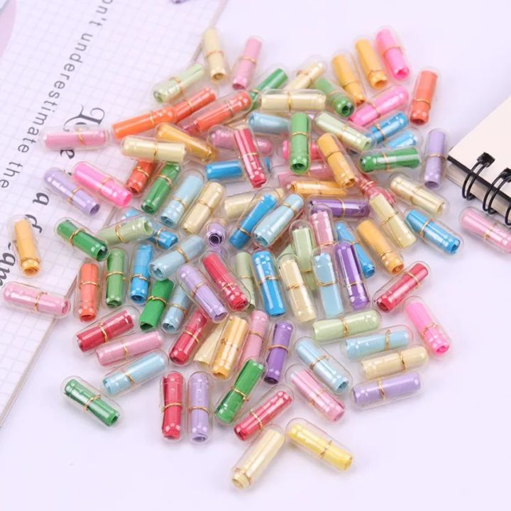 50 pcs Love Message Letter Capsule Mini Gift Box Transparent Wish Bottle With Paper Student .
