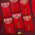 3Pcs/set Traditional Chinese Wedding Red Envelope with Tassel Lucky Money Packets Blessing Red Packet.