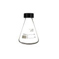 50-250ml Borosilicate Glass Erlenmeyer Flask with Black Screw Cap, Lab Conical Triangle Flask for Chemistry Experiment. 