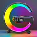 Smart Sound G63 Mini Colorful Ambient Light Wireless Charge Smart Speakers and Alarm Clock. 