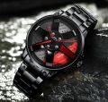 Mens fashion  car wheel rotating  steel watch Baisheng steel rotating watch. 