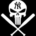 MLB PUNISHER NEW YORK YANKEES BASEBALL BATS (WHITE) PREMIUM. 