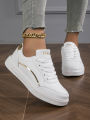 Baasploa Women Casual Sneakers Leather Platform Sneakers for Women Classics Comfort Skateboarding Shoes Non-Slip. 