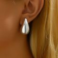 3CM Water Drop Earring for Women Chunky Hollow Smooth Exaggerated Thick Large Jewelry 2023 New Design. 