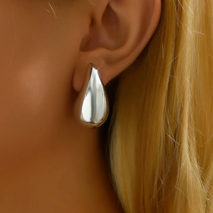 3CM%20Water%20Drop%20Earring%20for%20Women%20Chunky%20Hollow%20Smooth%20Exaggerated%20Thick%20Large%20Jewelry%202023%20New%20Design%20-%20Image%207