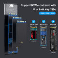 M.2 NVMe SSD Enclosure Dual Protocol M.2 to USB Type C 3.1 SSD Adapter 10Gbps for M2 NGFF NVME PCIE NGFF SATA SSD Disk Box. 