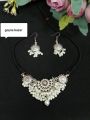 Indian Necklaces Jewelry for Women Gold Plated Zirconia Stone Fashionable And Stylish Women's Necklace Set. 