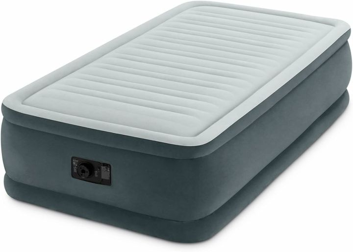 INTEX DURA-BEAM DELUXE DOUBLE AIRBED WITH ELECTRIC AIR PUMP (60" X 80" X 18") FIBER-TECH TECHNOLOGY