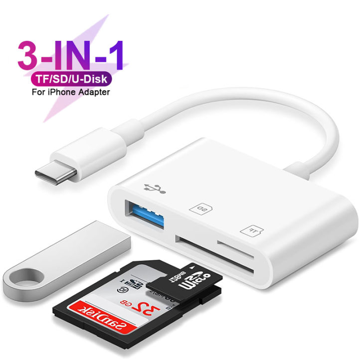 3 In 1 Multifunction TF CF SD Memory Card Reader Sim Cards Adapters USB ...