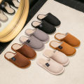 Household Indoor Men's Slippers Autumn and Winter Home Floor for Guests Lightweight Quiet Non-slip Suede Fabric Couple's Shoes. 