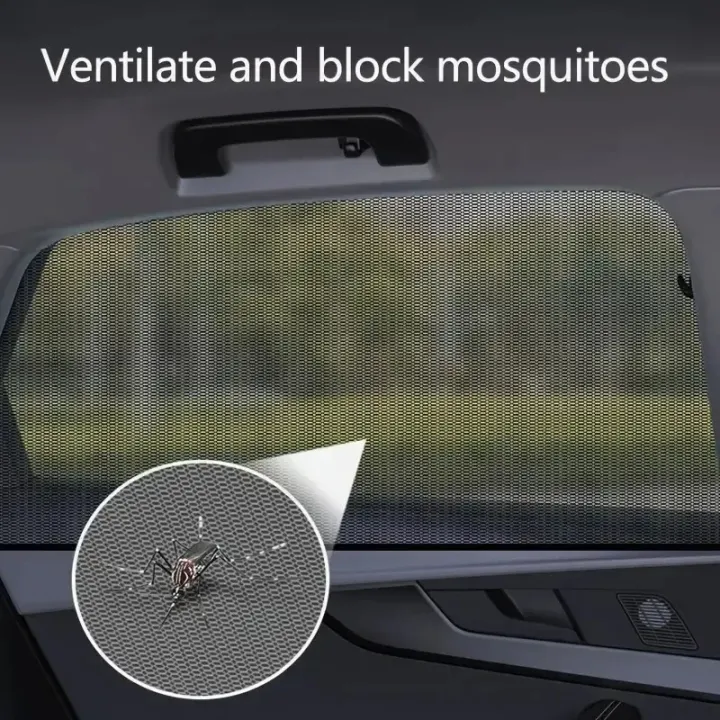 2pcs%20Car%20Rear%20Side%20Window%20Sunshade%20UV%20Protect%20Shield%20Mesh%20Prevent%20Mosquito%20Sunshine%20Privacy%20Protection%20Foldable%20Curtain%20-%20Image%204