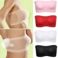 Summer Breathable Mesh Invisible Strapless Chest Wraps Tube Tops Sexy Strapless Crop Top Bra Lady Bandeau Boob Tube Brassiere. 