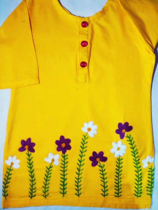 Girls Hand embroidery/ Stitched/customize dresses /Can be customized in different colors and embroidery designs