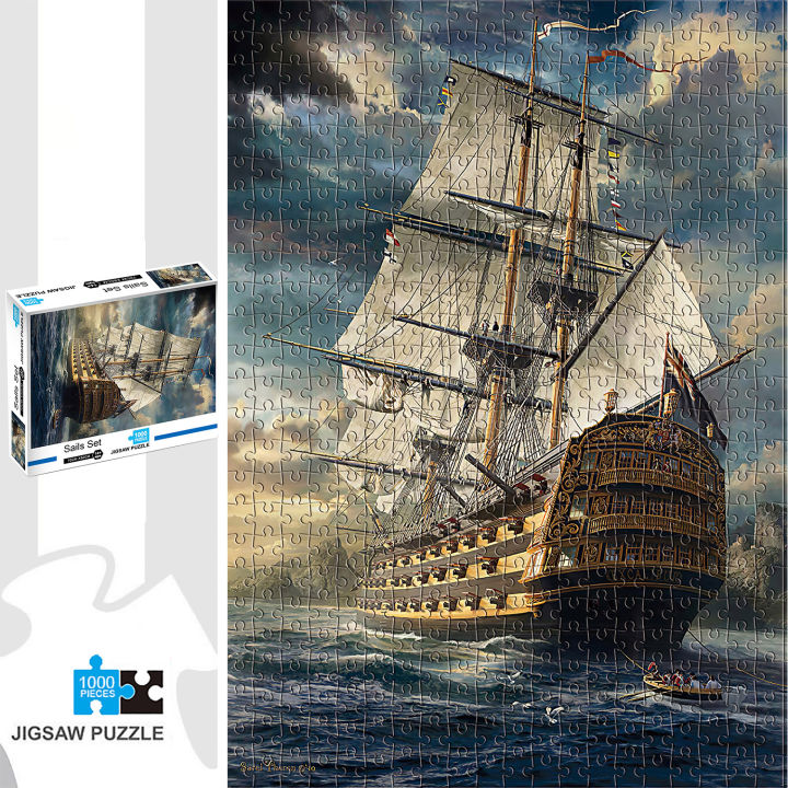1000 Pieces Sails Set Jigsaw Puzzle Home Decor Adults Puzzle Games Family Fun Floor Puzzles Educational Toys for Kids
