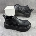 Trendy Luxury Workwear Leather oes Men's Winter New Fce Lined Warm Real Leather ort Boots Thi Bot Outdoor Cotton ....