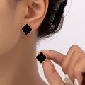 2 PCS Black White Geometric Earrings Stud Set Women Cute Epoxy Earring Post Daily Wear Trendy Jewelry Gift Stainless Steel Stud. 