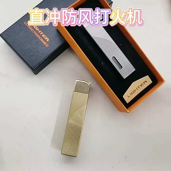 New Ultra-Thin Long Stripe Jet Torch Lighter Metal Turbo 1300 C Windproof Butane Lighters