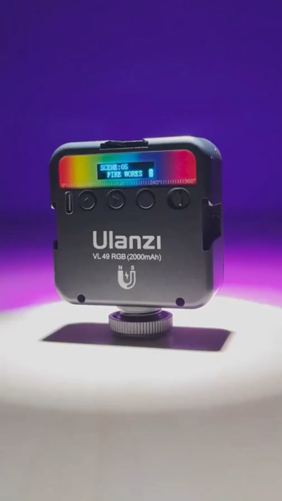 (Preorder) Ulanzi VL49 Rechargeable Mini RGB Light, Mini LED Portable Video Light, RGB LED Light, Camera Mount Light, Portable LED Light, Photography Light, Video Light.