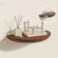 Solid Wooden Semicircle Wall Shelves Background Entryway Decorative Floating Organization Storage Holders Bedroom Kitchen Racks. 