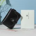 New Men's Wallet Retro Buckle Zipper Cow Leather Lightweight Multi Functional Wallet For Storing Money Shopping Card Bag. 
