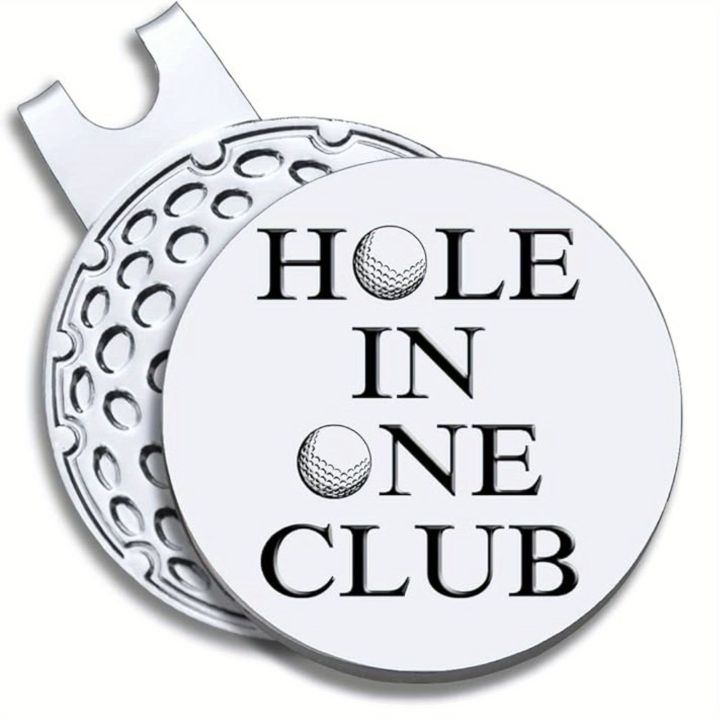 Hole in One Club Golf Ball Marker with Magnotic Hat Clip Funny Golf Gift for Men Woman golf hat clip