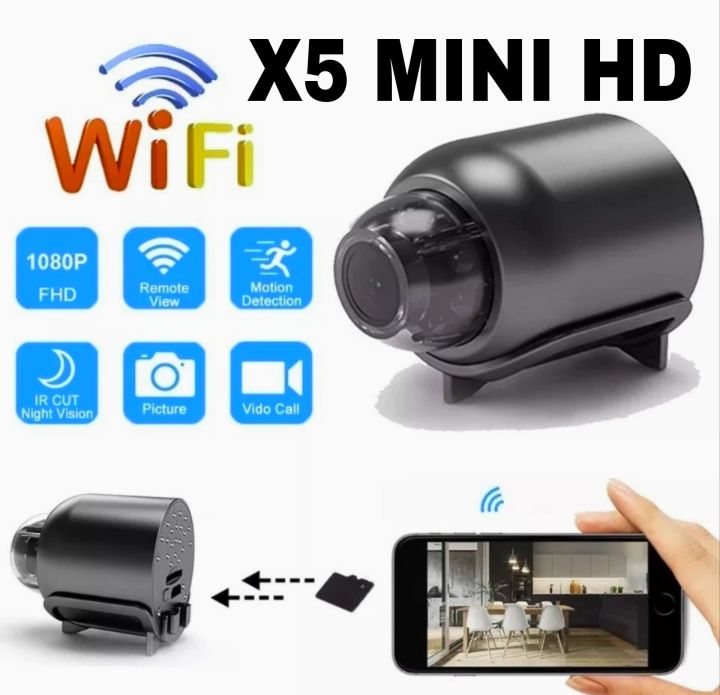 Imported HD ziot-x5 1080 Compact Full HD WiFi secourity Camera with Motion Detection, Remote Control from Phone, Video Recording & Wide-Angle Viewing for Home Security, Mini Camera Wireless, High-definition, Recording AttockSharif