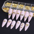 12Grids Metal Bow Nail Art Charm Gold 3D Bowknot Ribbon Nail Decoration Parts DIY Elegant Metallic Manicure Accessories Tools. 