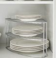 Smart Design 3-Tier Kitchen Corner Shelf Rack - Steel Metal Wire - Rust Resistant - Plates, Dishes, Cabinet and Pantry Organizer - Kitchen Organization - 9 x 8 Inch -. 