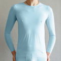 Men Thermal Underwear Tops Silk Quick Drying Underwear Long Sleeve T-shirts Undershirts Breathable Slip Sleepwear.