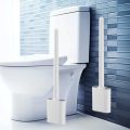 Black Silicone Toilet Brush with 360° Flexible Head & Quick-Dry Holder - Long Handle for Deep Cleaning Small Bathrooms/RV Anti. 