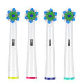 4pcs Cross Clean Brush Heads Compatible with Oral B Electric Toothbrush,Cross Generic Electric Toothbrush Heads,Black. 