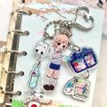 Cartoon Pretty Girl Acrylic Keychain Phone Lanyard Kawaii Backpack Pendant Charm Key Hanging Decoration Accessories. 