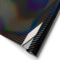 Carbon Fiber Vinyl Wrap Film Goosy Laser Black Car Stickers Self-Adhesive Console Computer Laptop Skin Decal for Car Accessories.