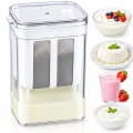 Greek Yogurt Maker 1100ML Multi Purpose Yogurt Strainer Container – Labneh Soft Cheese & Hung Curd Maker with Fine Mesh Strainer Filter & Lid – BPA Free Food Grade Yogurt Draining Bowl for Thick Creamy Yogurt. 