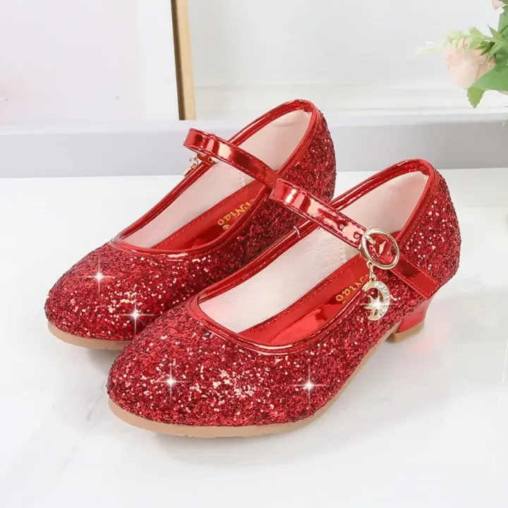 Girls%20Shoes%20Children%20High%20Heel%20Glitter%20Crystal%20Sandals%20Fashion%20Buckle%20Kids%20Princess%20Dance%20Shoe%20Student%20Performance%20Leather%20Shoes%20-%20Image%203