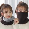 Solid Winter Plush Muffler Woolen Knitting for Women Fleece Ring Bandana Scarf Neck Warmer Buff Thick Cashmere Headband Ski Mask. 