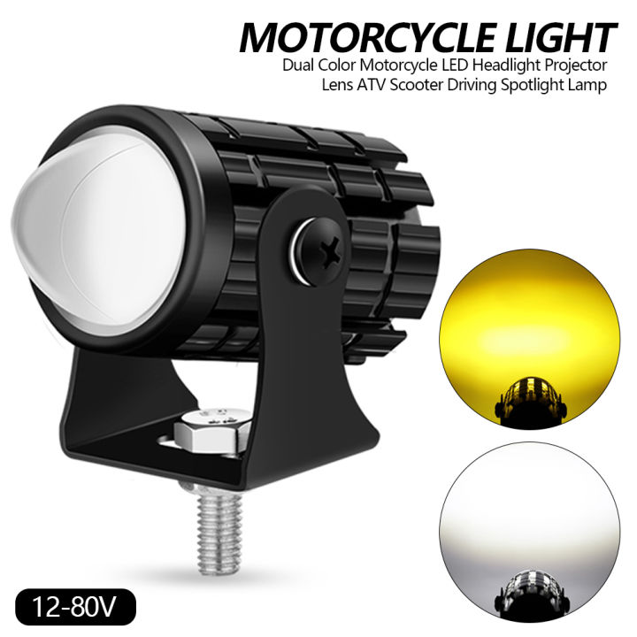 Dual Color Motorcycle LED HeadLight Work Spot Lamp Offroad Car Boat