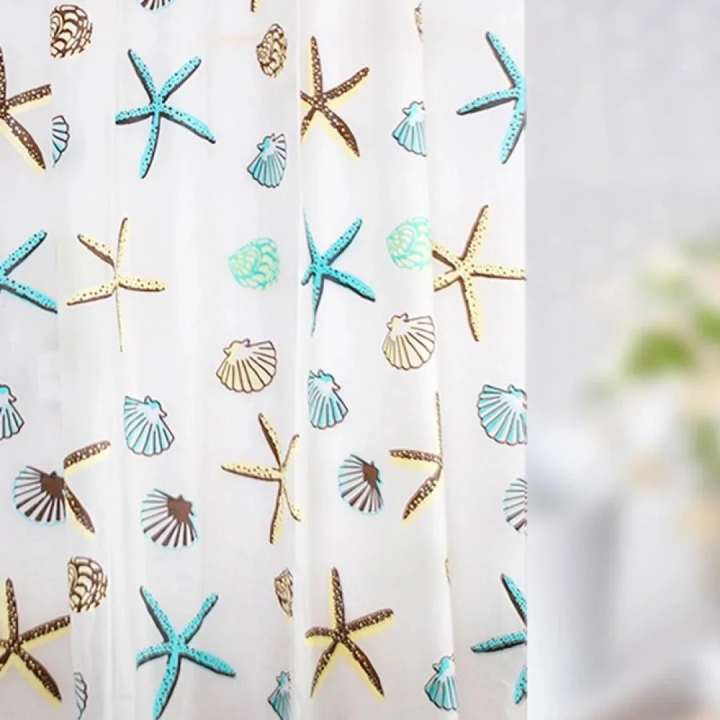 1pc%20Starfish%20Conch%20Printed%20Shower%20Curtain%20with%20Metal%20Grommets,%20Ocean%20Plastic%20Bath%20Curtain%20with%20Hooks,%20Bathroom%20Decor%20Accessories%20-%20Image%205