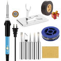 16-IN-1 Electric Soldering Iron 60W Adjustable Temperature Replaceable Soldering Iron Head Soldering Iron Pen Welding Kit. 
