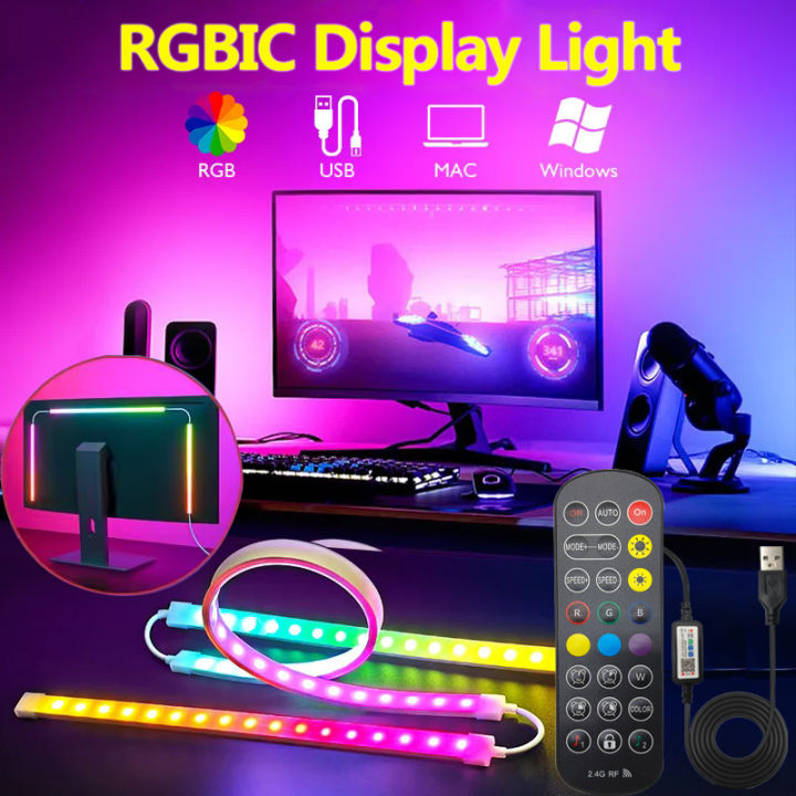 Smart Gaming LED Strip Lights 24-34 Inch Computer Screen Backlight USB ...