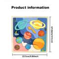 Wooden Creative Universe Puzzle, Planet Puzzle Building Blocks, Children's Educational Toys, Early Childhood Learning. 