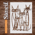 1Pcs A4 Cat Stencils - Reusable Stencil Templates for DIY Home Decor, Crafts, and Art Projects. 